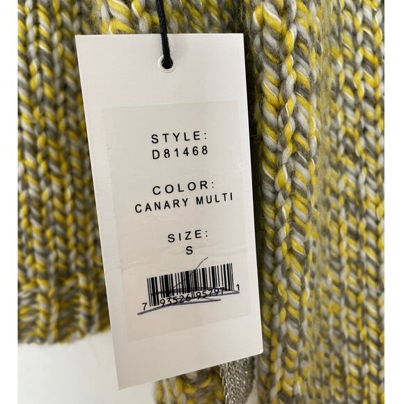 Duffy Wool Blend Canary Yellow Multi Pullover Sweater NWT Size Small - Picture 4 of 5